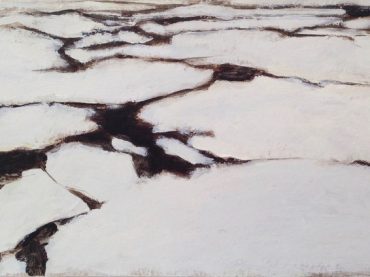 “Waterlines (invierno)”, acrylics on paper/panel, 20 x 30 cm, 2019