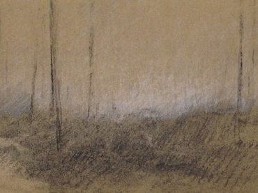 “Landscape”, 11 x 40 cm, charcoal and crayon on paper, 2013